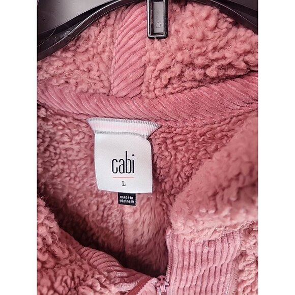 CAbi Embrace Topper Hooded Fleece Jacket Zip Front Women Large 4121 Dusty Rose - Picture 5 of 13
